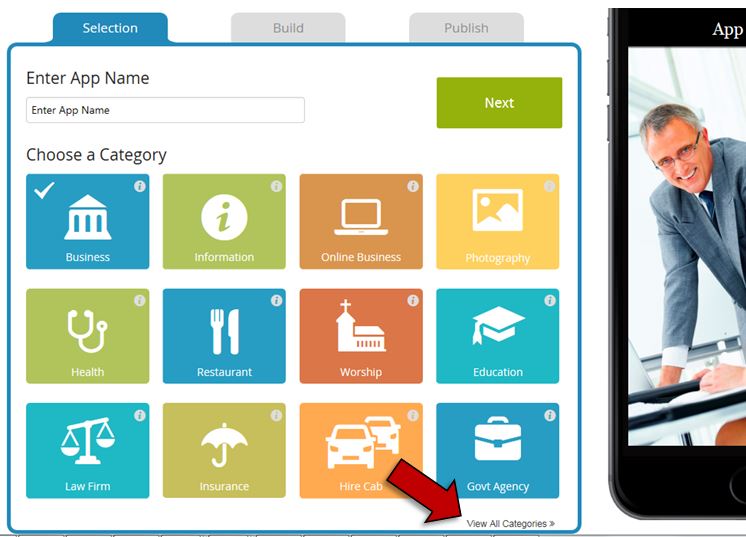 View all app categories