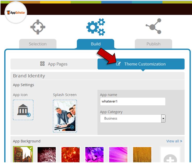 how do i create an app theme customization